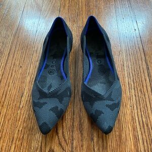 Rothy's The Point Dark Camo Washable Ballet Flat Gray Comfort Career Retired 8.5